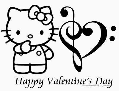 Hello Kitty Valentines Coloring Pages For Kids 2