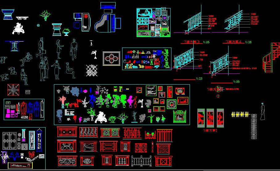 DOWNLOAD GAMBAR AUTOCAD: Block Dekoratif Interior Eksterior