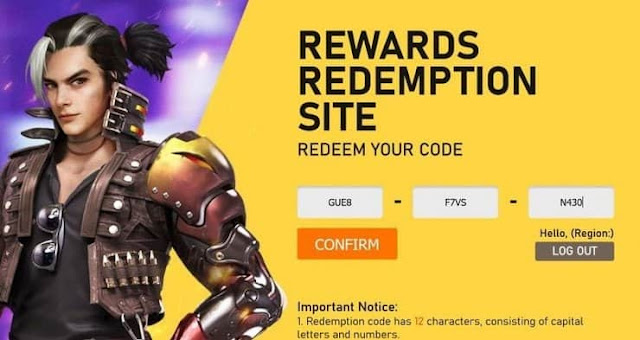 Free Fire Redeem code 14 November 2021