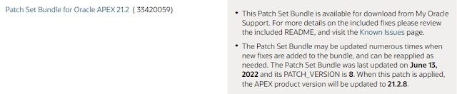 Oracle APEX 21.2 Patch