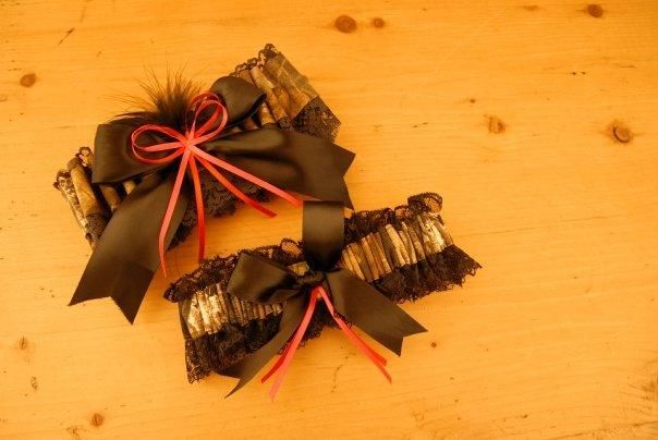 Stacy Keeper Black lace with field camo accent Black satin bow with black 