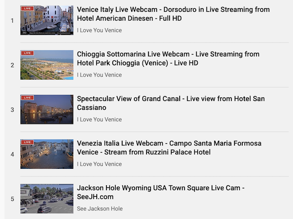 YouTube World Webcams