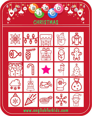Printable Christmas bingo for ESL students