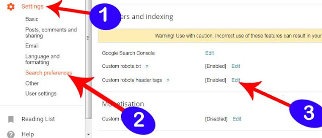 Do The Settings Of Custom Robot Header Tags In Blogger | Full Guide 