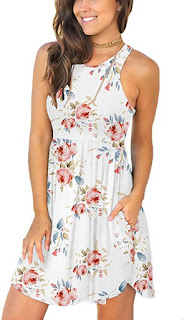 Swing Cover Up Elastic Sundress with Pockets