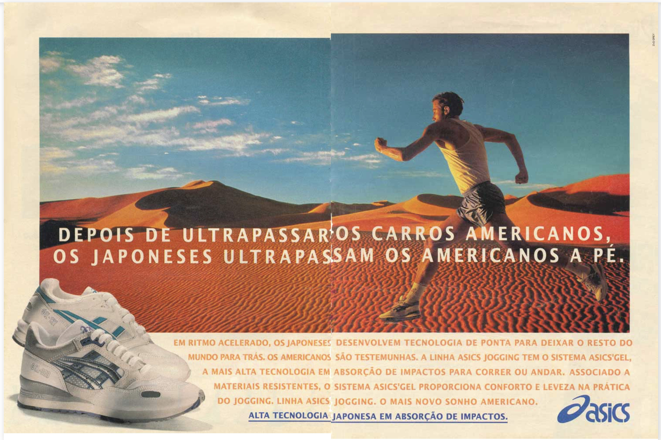 Campanha veiculada em 1993 promovendo a Linha Asics Jogging