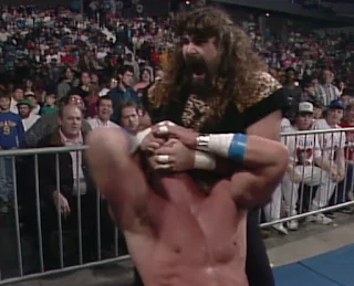 WCW Clash of the Champions 18 Review - Cactus Jack rips Van Hammer's face off