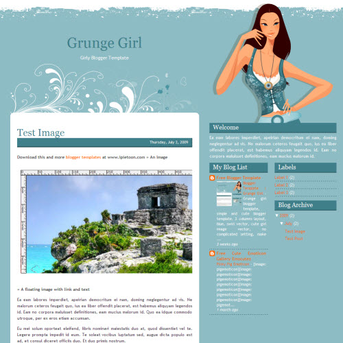 Grunge Girl,blogger,Templates for blogger