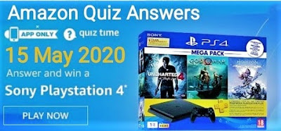 Amazon Daily Quiz Answers [15 May 2020] - Win Sony Sony Playstation 4