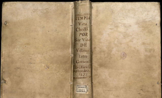 Kempis  Vita Christi POR Sor Ysabel  DE Villena Letra Gótica. Libro *Rarísimo Impreso *año (en lugar de virgulilla ñ hay ^ circunflejo desplazado a la derecha) 1497. Incunables 1973 (BNE)