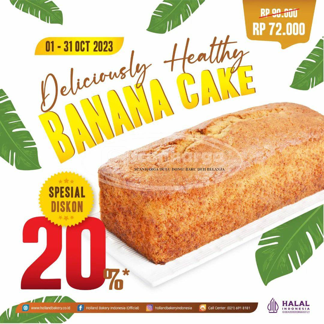 PROMO HOLLAND BAKERY BANANA CAKE – SPESIAL DISKON 20%