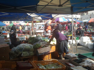 Marché en plein air à Busan