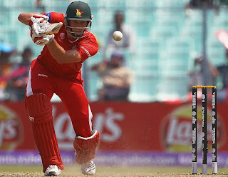 Craig Ervine plays to off-side during his blistering knock of 66, Kenya v Zimbabwe, Group A, World Cup 2011, Kolkata, March 20, 2011