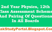 2nd Year Physics 12th Class Assessment Scheme And Pairing Of Questions In All Boards