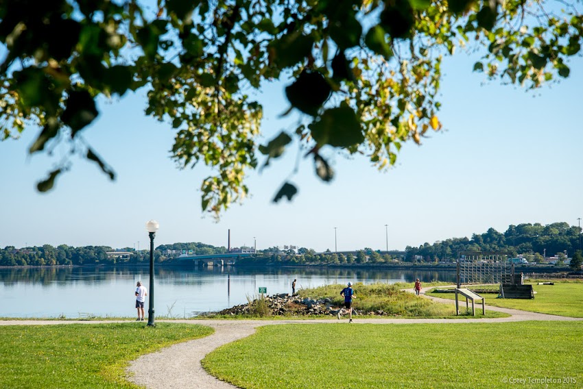 The Baxter Boulevard Back Cove Trail in Portland, Maine USA. September 2015 summer photo by Corey Templeton.