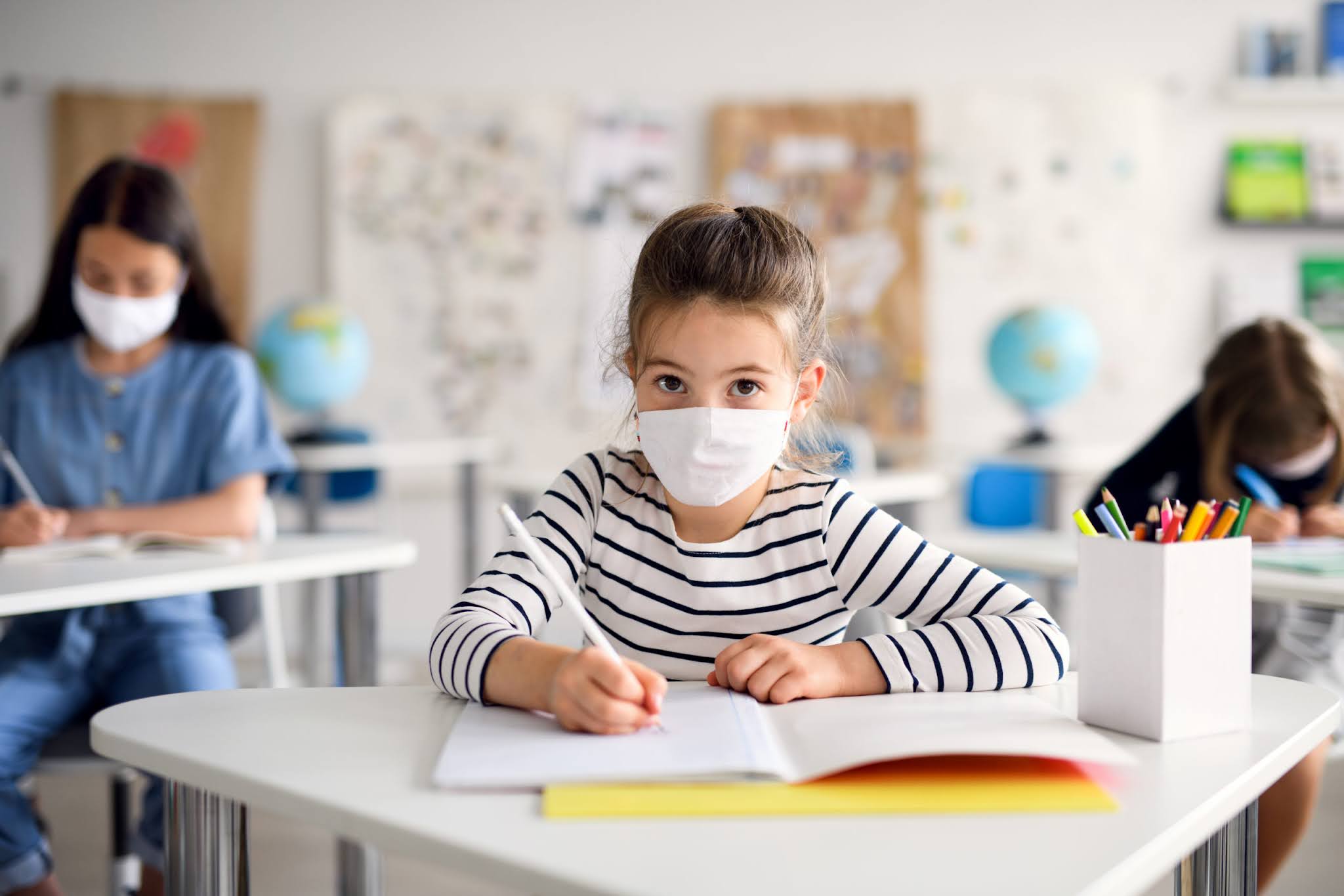 School students with Face Mask on during Covid-19