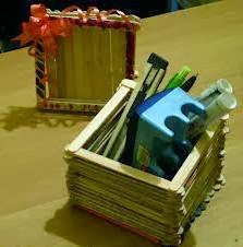 Contoh Kotak Pensil dari Stik Es Krim Cara Membuat 