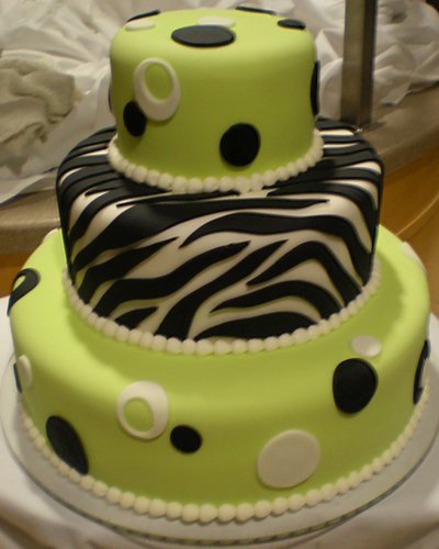  Lime Green Zebra Cake Thanks for checking in Wedding Cakes by Dawna