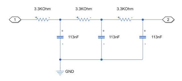 3rd order RC LPF schematic