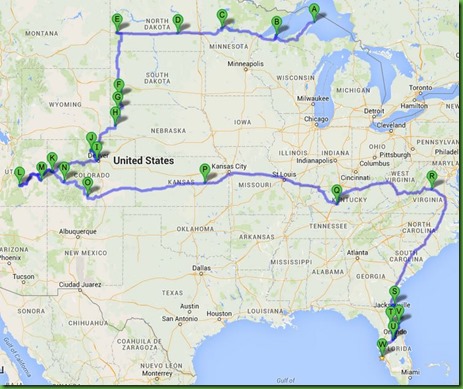 Map 2 2014 Travels