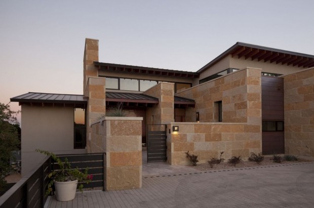 Contemporary Texas Hill Country Limestone Homes
