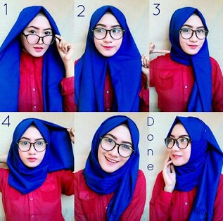 Tutorial hijab pashmina simple terbaru