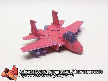 Advance Wars Papercraft Orange Star Fighter