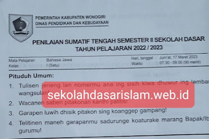 Soal PSTS Bahasa Jawa Kelas I Semester II (Kurikulum Merdeka) SD/MI Tahun ajaran 2023/2024