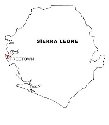 Mapa de Sierra Leona para colorear