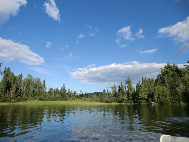 boating along an inland lake in northern ontario