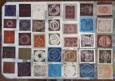 collagraph plates & prints for upcoming shat at the Library gallery in Drumheller, AB