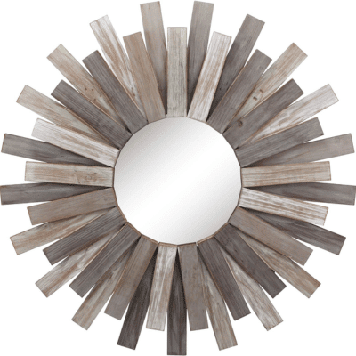 Wooden Sunburst Wall Mirror