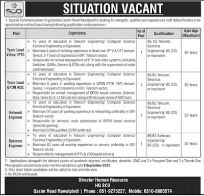 Government Jobs 2022 -Special Communication Organization SCO