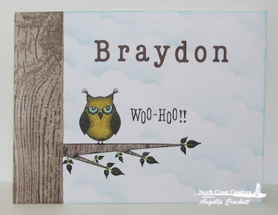 NCC Who Loves You?, NCC Custom Owl Family Dies, ODBD Wood Background, ODBD Custom Clouds and Raindrops Dies, Card Designer Angie Crockett