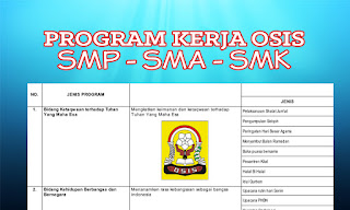 Contoh Program Kerja OSIS SMP, SMA, SMK 2017  Program 