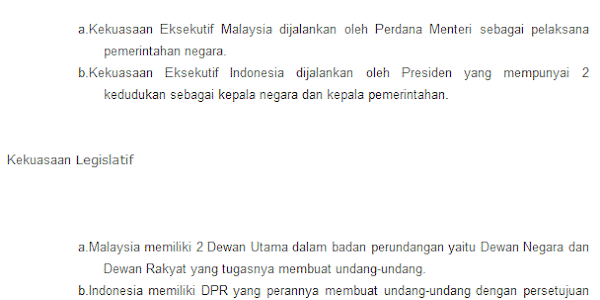 Perbedaan  Dan Sistem Pemerintahan Malaysia