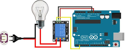 rangkaian modul relay arduino 5v