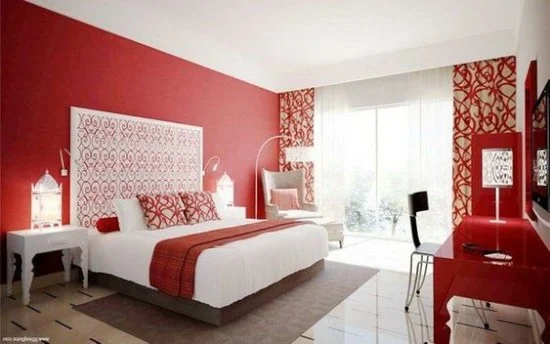 41 desain inspiratif interior kamar tidur minimalis modern bernuansa merah putih