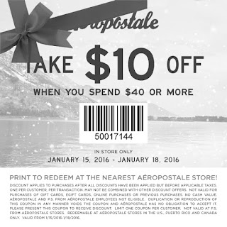 Free Printable Aeropostale Coupons