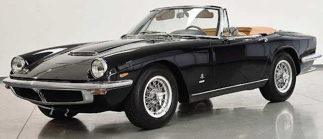 a black 1966 Maserati Mistral Spyder 3700