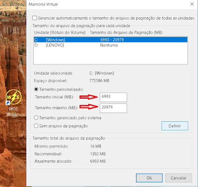 memoria virtual windows 8