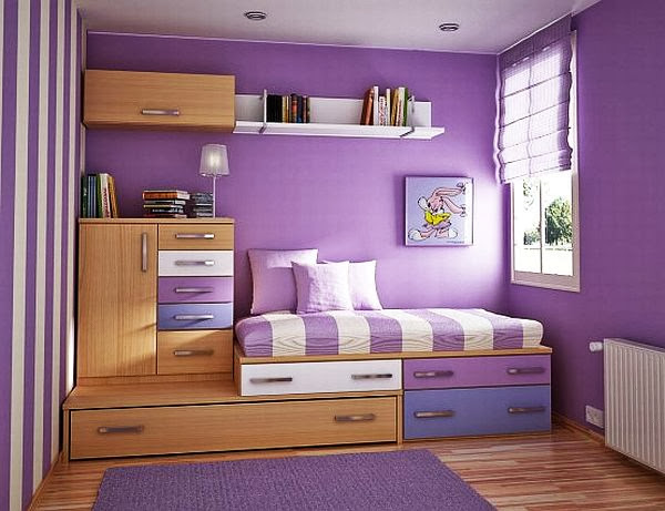 Purple inspired teen girls bedroom design