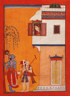 Krishna Serenading a Lady 