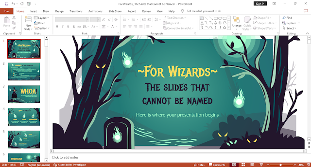 Download Template PPT Wizard - Halloween Theme