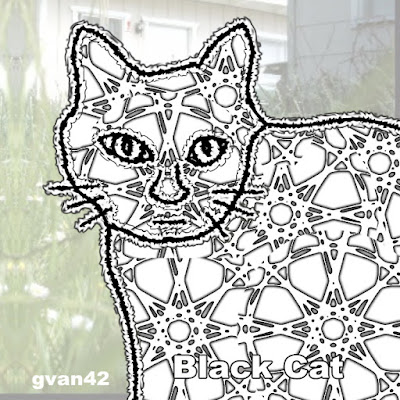 Free Coloring Book by gvan42 - Black Cat Looking at You