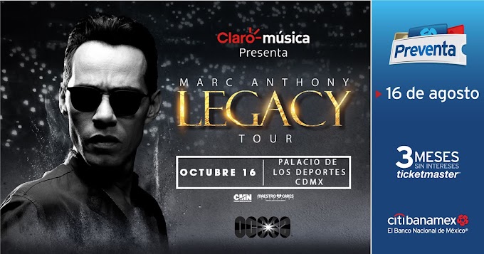 Marc Anthony llega con su gira Legacy Tour al Domo de Cobre en CDMX.