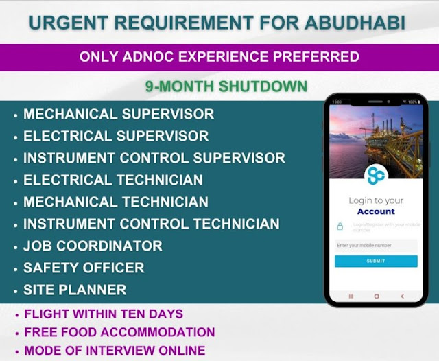 Urgent Requirement for Abu Dhabi
