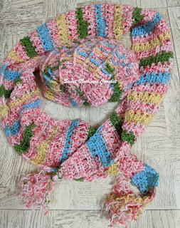 Sweet Nothings Crochet free crochet pattern blog, free crochet pattern for a scarf, photo of the scarf,