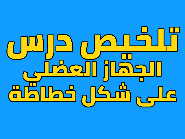 تلخيص درس الجهاز العضلي على شكل خطاطة