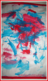 photo of: Toddler Collaborative Painting with Patriotic Colors 